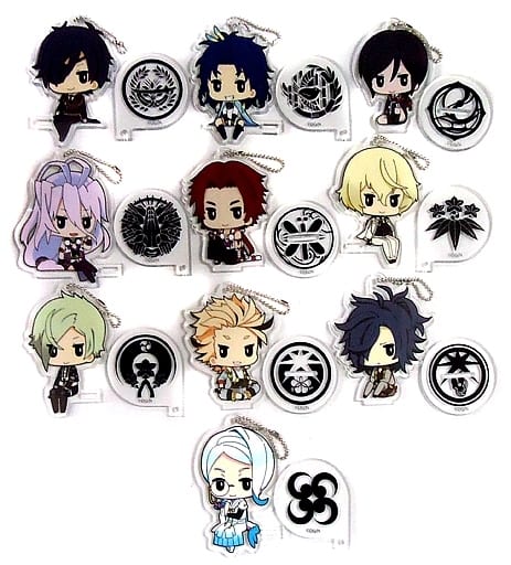 Shokudaikiri Mitsutada, etc. Touken Ranbu -online- Minnano Kuji Noodle Stopper Campaign Plate Noodle Stopper Prize F All 10 Types Set Key Ring [USED]