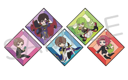 Suzaku Kururugi, etc. Code Geass: Lelouch of the Rebellion III - Glorification in cube Rubber Charm All 5 Types Set Key Ring [USED]
