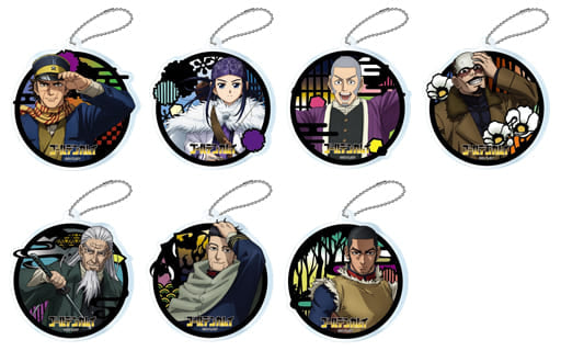 Saichi Sugimoto, etc. Golden Kamuy Cutout Series Trading Acrylic Key Chain All 7 Types Set Key Ring [USED]