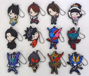 All 12 Types Set Kamen Rider Build Capsule Rubber Mascot Key Ring [USED]