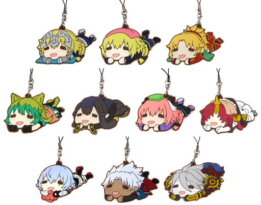 Saber of Red, etc. Fate/Apocrypha Ichiban Kuji PART2 Mojishi Lease Poya Rubber Charm Prize K All 10 Types Set Key Ring [USED]