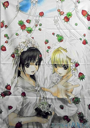Tojo Aya & Nishino Tsukasa BIG Towel Strawberry 100% 50th Anniversary Weekly Shonen Jump Exhibition VOL.3 Goods Towel [USED]