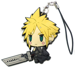 Cloud FF7 AC ver. Rubber Strap Final Fantasy Trading Arts Mini Vol.1 Official Shop BOX Purchase Bonus Key Ring [USED]