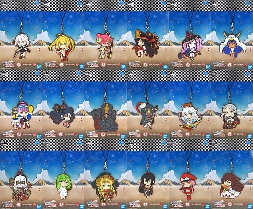 Rider/Ishtar, etc. Fate/Grand Order Ichiban Kuji Natsuda! Mizugida! Kyun Chara Summer Part 2 Kyun Chara Illustrations Rubber Charm Prize J All 18 Types Set Key Ring [USED]