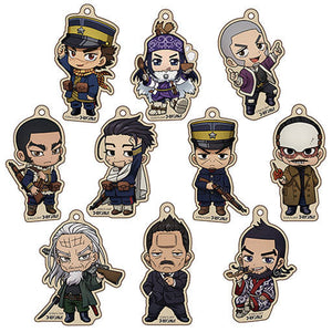 All 10 Types Set Golden Kamuy Trading Wooden Tag Strap Key Ring [USED]