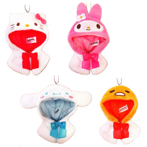 All 4 Types Set Sanrio Characters Chara Petit Poncho Key Ring [USED]