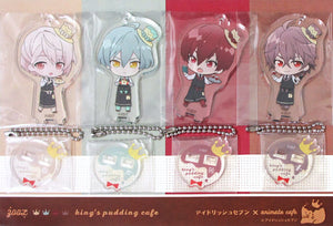 ZOOL Set King Pudding Cafe Ver. Acrylic Stand Keychain 4 Set Idolish7 x animatecafe Key Ring [USED]