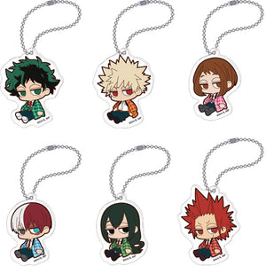 All 6 Types Set My Hero Academia Yurutto Daru-n Acrylic Keychain Collection Warm Hanten Key Ring [USED]