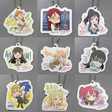 All 9 Type Set PP Charm with Chain Love Live! Sunshine !! Hanamaru chan Sakura Wars Collaboration Campaign Sega Vending Machine Limited Key Ring  [USED]