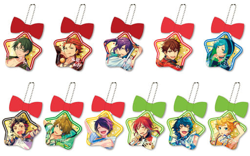 Chiaki Morisawa, etc. Ensemble Stars! Shiny Gold Acrylic Key Chain Dbox All 11 Types Set Key Ring [USED]
