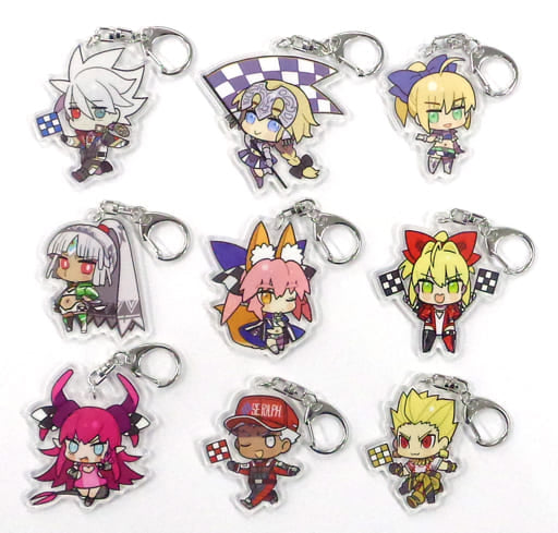 Ruler / Jeanne d'Arc, etc. Fate/Extella Extra Racing Acrylic Key Chain Event Limited All 9 Types Set Key Ring [USED]