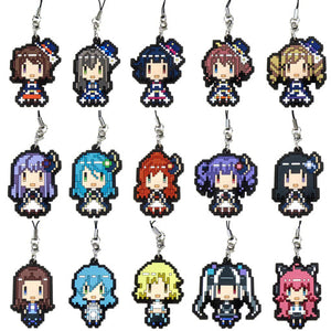 All 15 Types Set BanG Dream! 7th LIVE Trading 8bit Dot Rubber Strap Key Ring [USED]