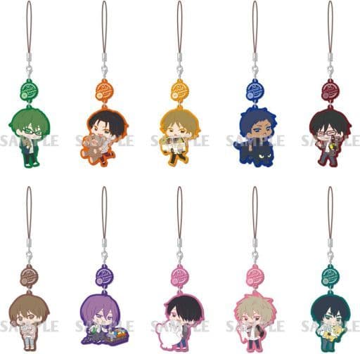 Shintaro Midorima, etc. Kuroko's Basketball Chara Yura Rubber Strap Animal Friends Box.B All 10 Types Set Key Ring [USED]