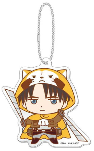 Levi Raccoon Rascal X Attack on Titan Big Trading Acrylic Key Chain Key Ring [USED]