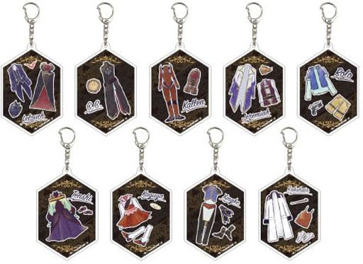 Lelouch Lamperouge, etc. Code Geass: Lelouch of the Rebellion III - Glorification Graff Art Decor Acrylic Key Chain 06. The Black Knights All 9 Types Set Key Ring [USED]