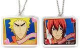 Fukutomi & Shinkai Acrylic Plate Set 2 Set Amusement Ichiban Cafe Yowamushi Pedal Glory Line Sweets Interval Drink Order Bonus Key Ring [USED]