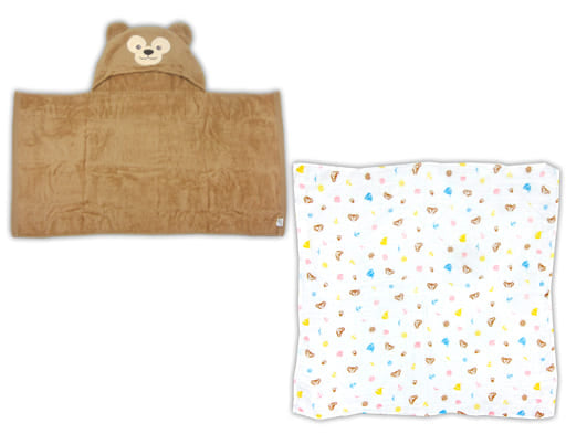 Duffy Duffy & Friends Swaddle & Hooded Towel Gift Set Tokyo Disneysea Limited Towel [USED]
