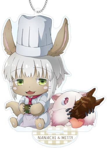 Nanachi Mitty Made in Abyss Chibi Chara Acrylic Stand Key Chain Usagiza Nanachi Key Ring [USED]
