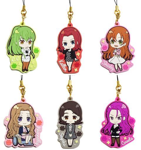 Karen Kouzuki, etc. Code Geass Lelouch of the Re;surrection Rubber Strap Collection Female Ver. Dash Store Limited All 6 Types Set Key Ring [USED]
