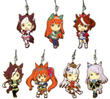 All 7 Types Set Team Spica Rubber Strap Kyun Chara Illustrations Ichiban Kuji Uma Musume Pretty Derby Prize E Key Ring [USED]