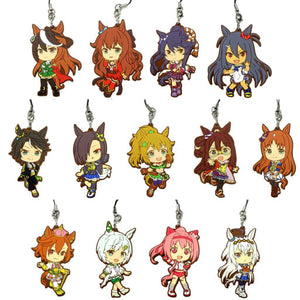 All 13 Types Set Team Spica Rubber Strap Kyun Chara Illustrations Ichiban Kuji Uma Musume Pretty Derby Prize F Key Ring [USED]