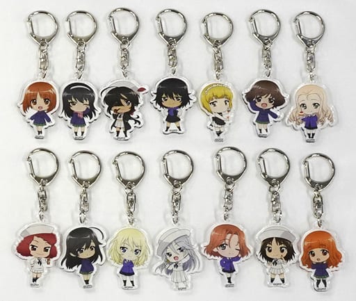 Miho Nishizumi, etc. Girls und Panzer das Finale Part 2 Acrylic Key Chain Theater Limited All 14 Types Set Key Ring [USED]