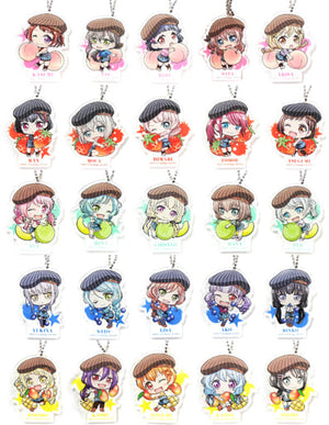 Rimi Ushigome, etc. BanG Dream! Girls Band Party! Cafe 2018 Acrylic Key Chain All 25 Types Set Key Ring [USED]