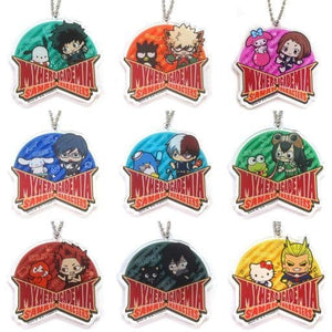 All 9 Types Set My Hero Academia x Sanrio Characters in Tokyu Hands x Sanrio Traiding Acrylic Keychain Key Ring [USED]