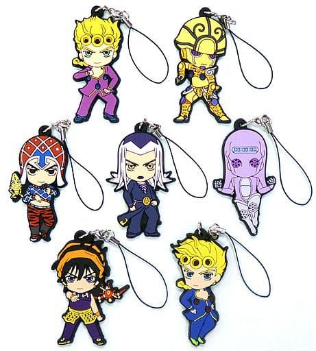 Giorno Giovanna, etc. JoJo's Bizarre Adventure: Golden Wind Rubber Strap Collection Vol.1 All 6 Types Set Key Ring [USED]