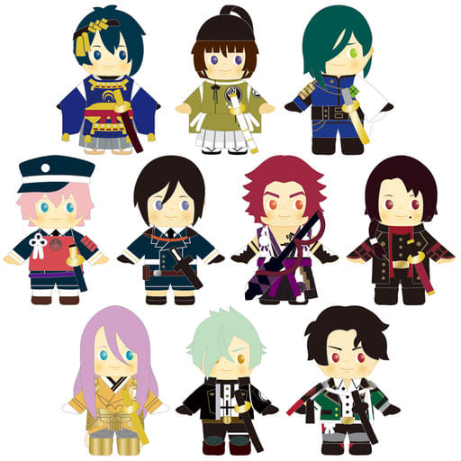 Mikazuki Munechika, etc. Touken Ranbu ONLINE Costume Kewpie 1st All 10 Types Set Key Ring [USED]