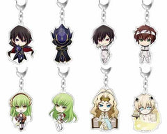 Lelouch Lamperouge, etc. Code Geass Lelouch of the Re;surrection Chara Form Acrylic Key Chain Collection All 8 Types Set Key Ring [USED]