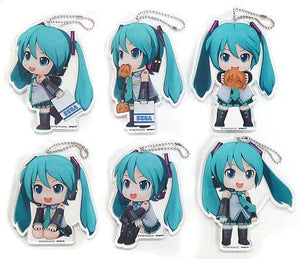 All 6 Types Set Acrylic Keychain VOCALOID Hatsune Miku -Project DIVA- 10th Anniversary Campaign Sega Limited Key Ring [USED]