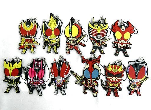 Kamen Rider Kuuga, etc. Heisei Kamen Rider Commemorating 20 Works Big Rubber Strap Vol.1 Strongest Form Ver. All 11 Types Set Key Ring [USED]