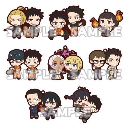 Shinra Kusakabe, etc. Fire Force Rubber Strap DUO All 8 Types Set Key Ring [USED]