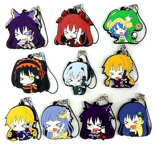 Yatogami Touka, etc. Date A Live II ViVimus Rubber Strap Collection All 10 Types Set Key Ring [USED]