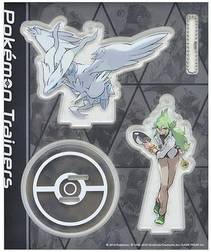 N & Reshiram Acrylic Stand Keychain Pokemon Trainers Pokemon Pokemon Center Limited Key Ring  [USED]