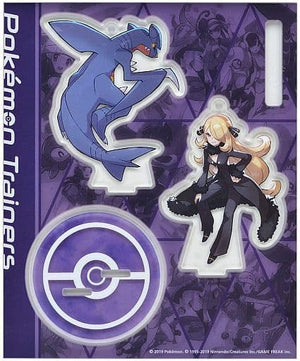 Cynthia & Garchomp Acrylic Stand Keychain Pokemon Trainers Pokemon Pokemon Center Limited Key Ring [USED]