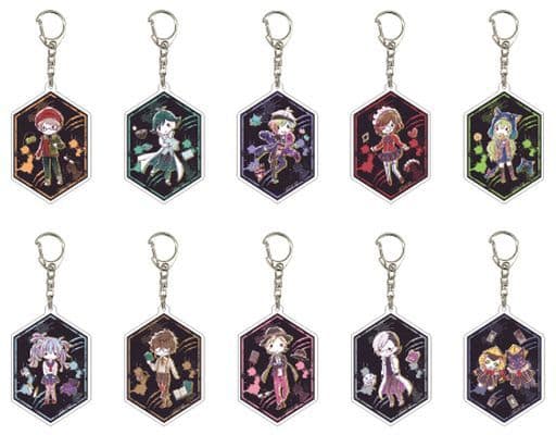 Yukinari Shimotsuki, etc. Wolf Game Acrylic Key Chain Graph Art Design All 10 Types Set Key Ring [USED]
