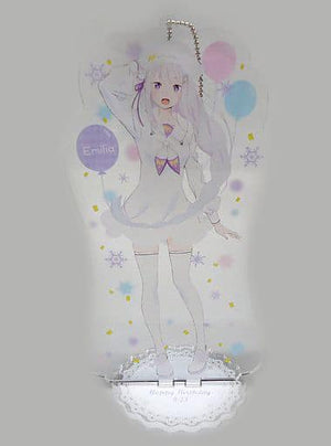 Emilia 2019 ver. Acrylic Stand Keychain Re:Zero ? Starting Life in Another World Re: Zero kara Hajimeru Emilia no Tanjobi Seikatsu 2019 in Shibuya Marui Key Ring [USED]