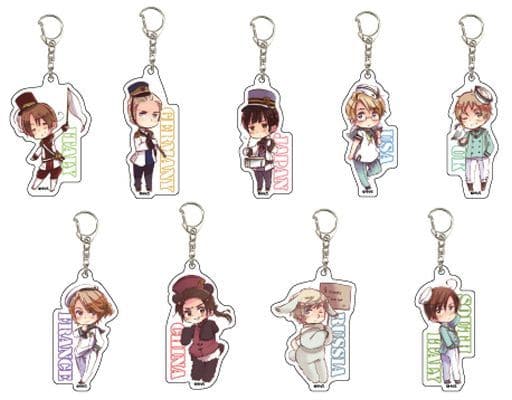 Italy, etc. Hetalia Worldstars Acrylic Key Chain 03 All 9 Types Set Key Ring [USED]
