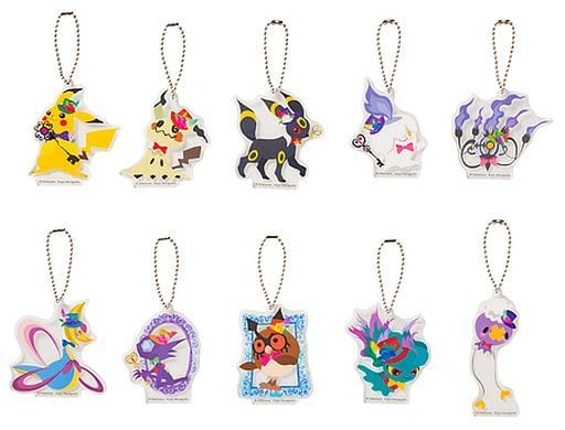 Pikachu, etc. Pokemon Acrylic Charm Collection Berry's Forest. Ghost'S Castle Castle All 10 Types Set Charm [USED]