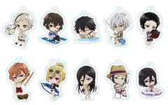 Osamu Dazai, etc. Bungo Stray Dogs Petitchoko Trading Acrylic Key Chains Summer All 10 Types Set Key Ring [USED]