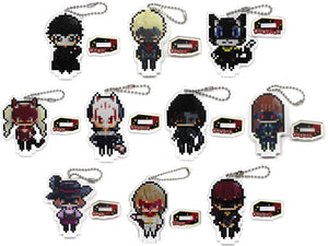 All 10 Types Set Sega Collaboration Cafe Persona 5 The Royal Mini Acrylic Keychain with Stand Dot Picture ver. Key Ring [USED]
