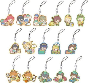 All 16 Types Set The iDOLM@STER SideM x Sanrio Characters Rubber Strap Collection A Key Ring [USED]