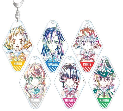 Hibiki Tachibana, etc. Symphogear XV Ani-Art Trading Acrylic Key Chains All 6 Types Set Key Ring [USED]