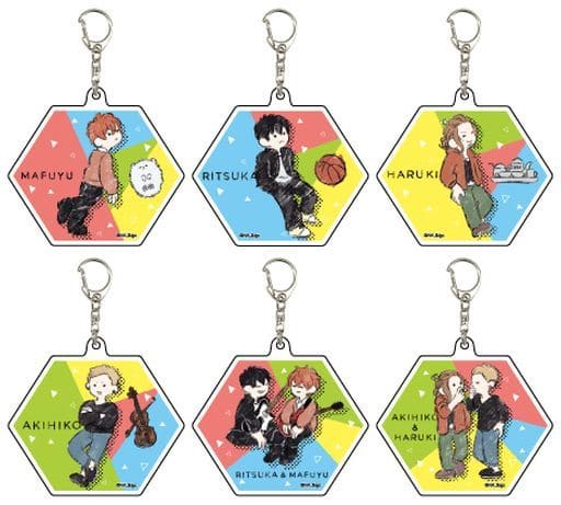 Mafuyu Sato, etc. Given Acrylic Key Chain 01. Graph Art Design All 6 Types Set Key Ring [USED]