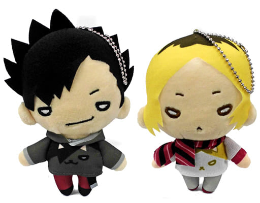Tetsuro Kuroo Kenma Kozume Plain Clothes Haikyu!! TO THE TOP Nitotan Plush Toy with Ball Chain Jump Festa 2020 Limited Key Ring [USED]