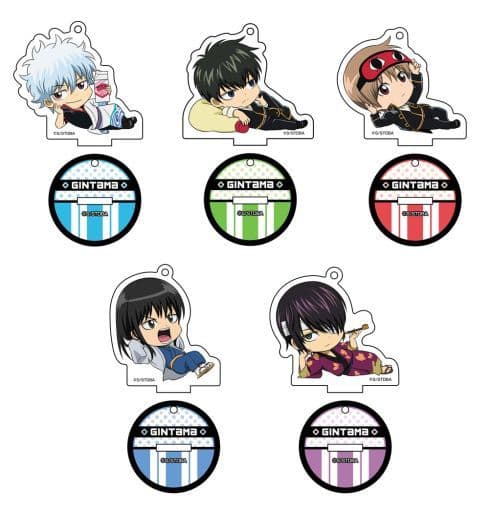 Gintoki Sakata, etc. Gintama Gororin Acrylic Key Chain Collection All 5 Types Set Key Ring [USED]