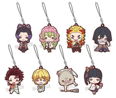 Shinobu Kocho, etc. Demon Slayer: Kimetsu no Yaiba Nitotan Rubber Mascot Vol.2 All 8 Types Set Key Ring [USED]