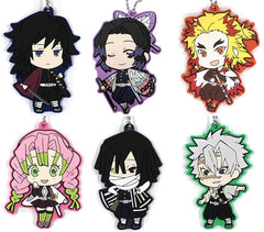 Shinobu Kocho, etc. Demon Slayer: Kimetsu no Yaiba Tojicolle Rubber Mascot Kachofugetsu B Village Vanguard Limited All 6 Types Set Key Ring [USED]